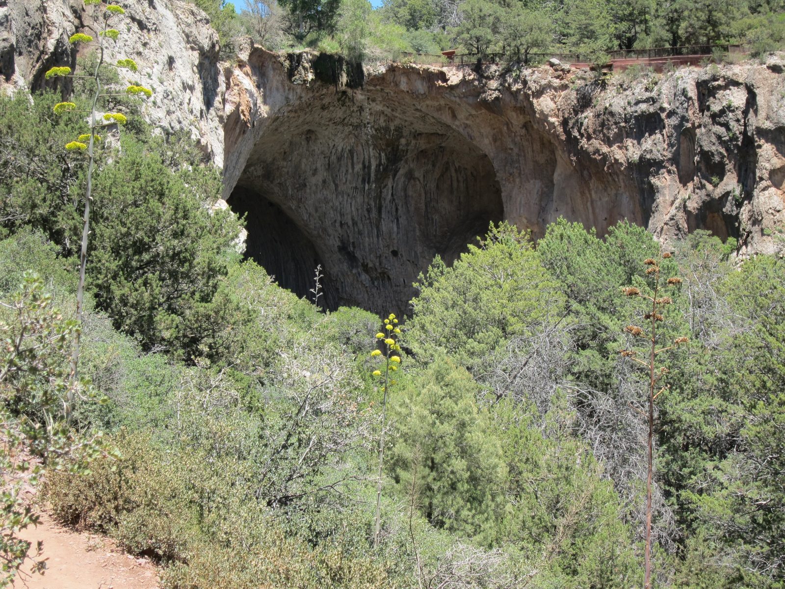 First view of the bridge ... a tunnel really, made of travertine and believed to be the largest...